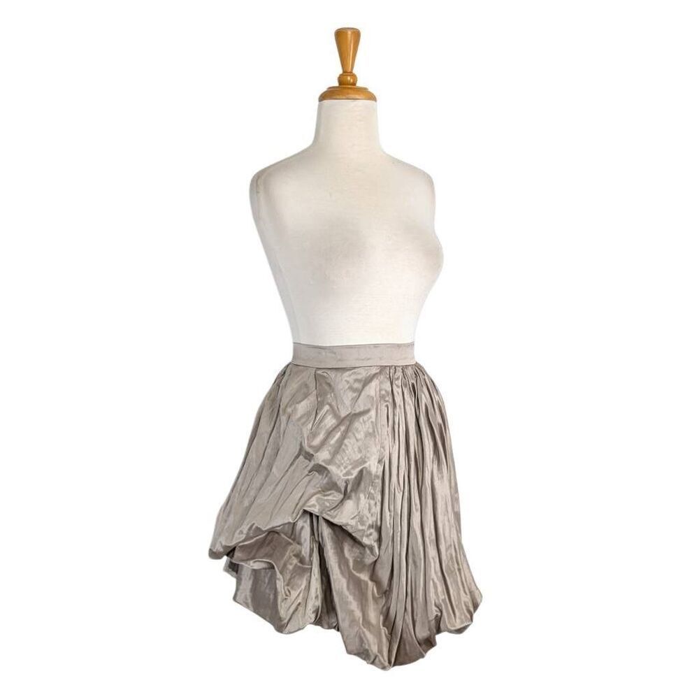 Wayne Cooper 3 L Champagne Gold Mini Skirt Bubble Hem Evening Y2K NYE Party NWOT